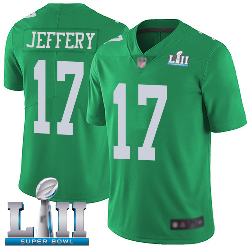 Men Philadelphia Eagles #17 Alshon Jeffery Limited Green Rush Vapor Untouchable NFL Jersey Super Bowl LII->philadelphia eagles->NFL Jersey